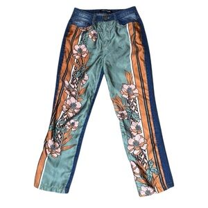 Lanca Perfume Floral Patterned Women's Jeans with Stripes Size 4